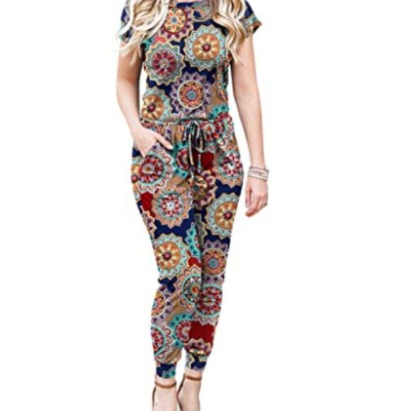 Womens Casual Jumpsuits with Pockets - Picture 4 of 5